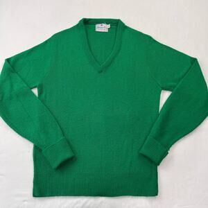 Philmont Sportswear Vintage Green  Acrylic women’s Size Medium V-Neck Sweater